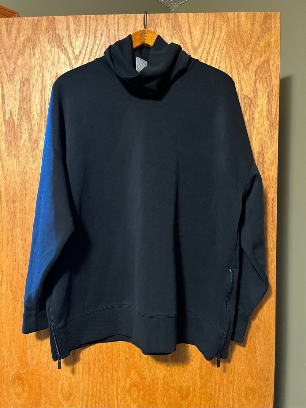 all in motion Black Ribbed-Neck Pullover Hoodie